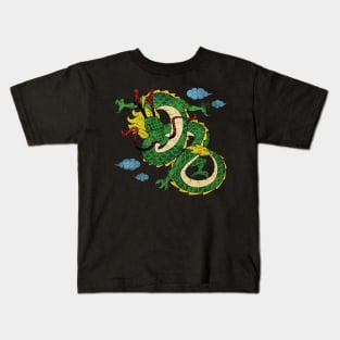 Chinese Dragon Illustration Mythology Kids T-Shirt